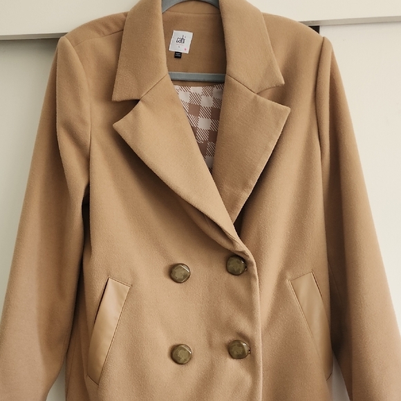 Cabi Camel Wool Blend Coat Double Breasted Classic Knee Length - Picture 8 of 10